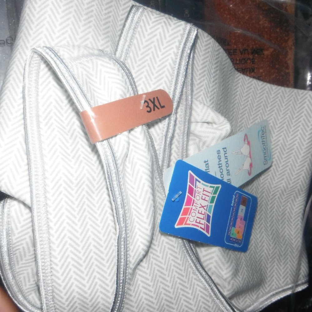 Hanes 3X(48/50) smoothtec comfortflex bra, style g796, Sterling grey herringbone